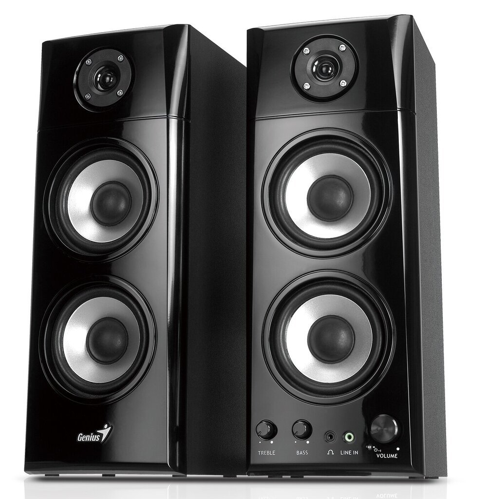 "genius speakers sp-hf1800a v2, 2.0, 60 watt, must, helitugevuse reguleerimine, puidust hind ja info | Kõlarid | hansapost.ee