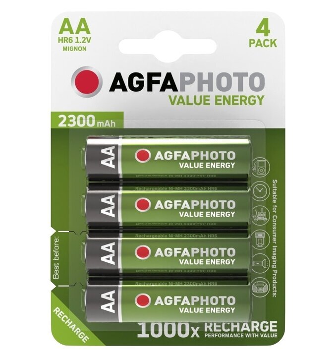Laetavad patareid AgfaPhoto AA 2300mAh, 4 tk цена и информация | Patareid | hansapost.ee