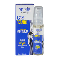 Сыворотка для поврежденных волос с органическим аргановым маслом, бразильским кератином и биотином Victoria Beauty, 30мл цена и информация | Маски, масла, сыворотки | hansapost.ee