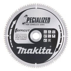 Пильный диск B-67278 TCT EFFICUT 305X2,15X30 мм 10° T100 Makita цена и информация | Ручной инструмент, 18 В 125 мм бесщеточная угловая шлифовальная машина для Makita Cordless, замена литий-ионного аккумулятора | hansapost.ee