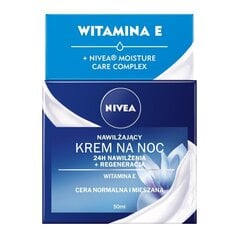 Niisutav öökreem normaalsele ja kombineeritud nahale Nivea 24H Hydration + Regeneration, 50ml цена и информация | Кремы для лица | hansapost.ee