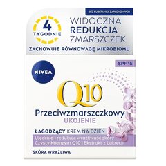 Rahustav kortsudevastane päevakreem tundlikule nahale SPF15 Nivea Q10, 50ml цена и информация | Кремы для лица | hansapost.ee