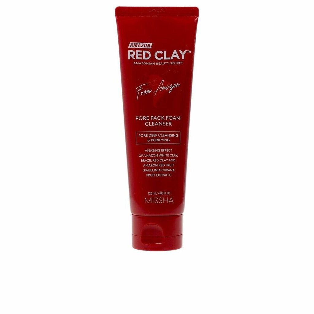Näopesuvahend Missha Amazon Red Clay Pore Pack Foam Cleanser, 120 ml hind ja info | Näopuhastusvahendid | hansapost.ee