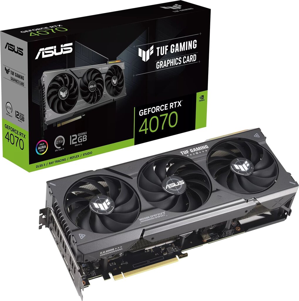 Asus TUF Gaming GeForce RTX 4070 12GB GDDR6X (90YV0IZ1-M0NA00) цена и информация | Videokaardid | hansapost.ee