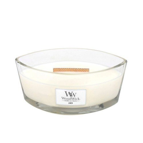 WoodWick lõhnaküünal Linen Elipsa, 453,6 g hind ja info | Küünlad, küünlajalad | hansapost.ee