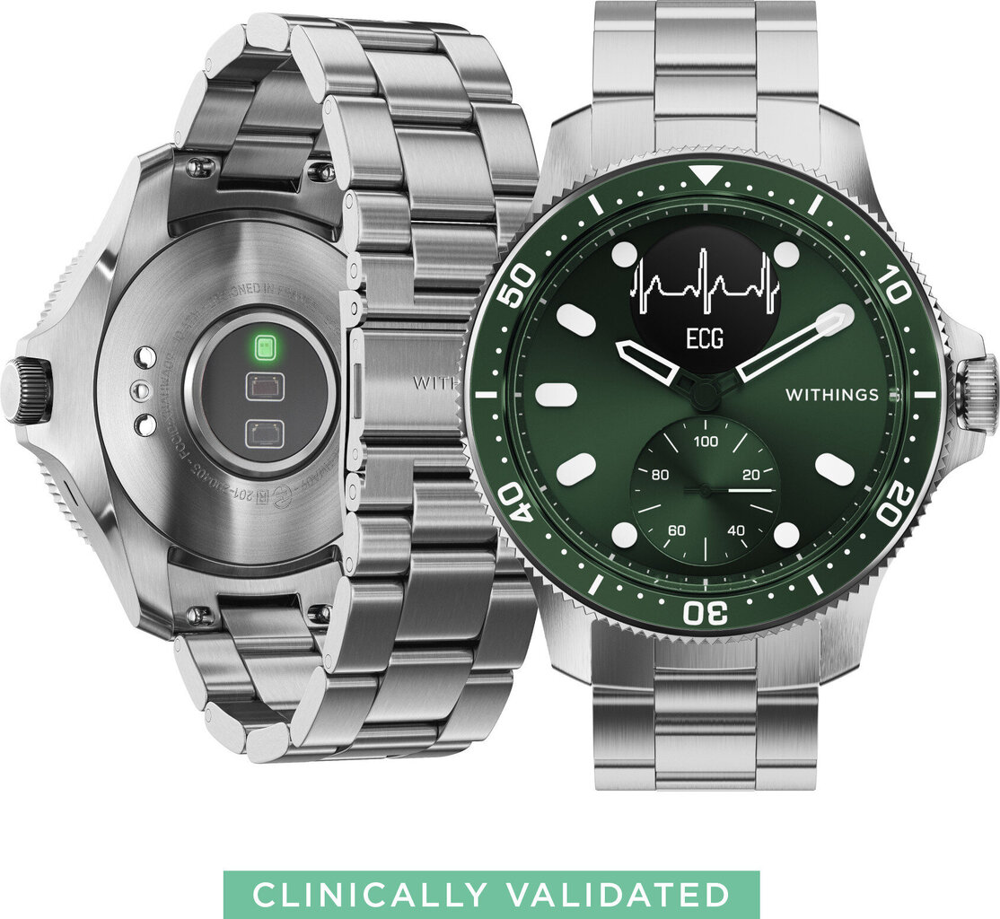 Withings Scanwatch Horizon 43mm Silver/Green hind ja info | Nutikellad, laste nutikellad | hansapost.ee