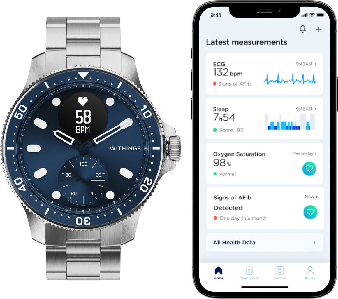 Withings ScanWatch Horizon Hybrid Blue цена и информация | Nutikellad, laste nutikellad | hansapost.ee