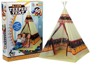 Namiot Tipi Indiański Dom Zabaw + 60 Piłek 155 cm цена и информация | Детские домики | hansapost.ee