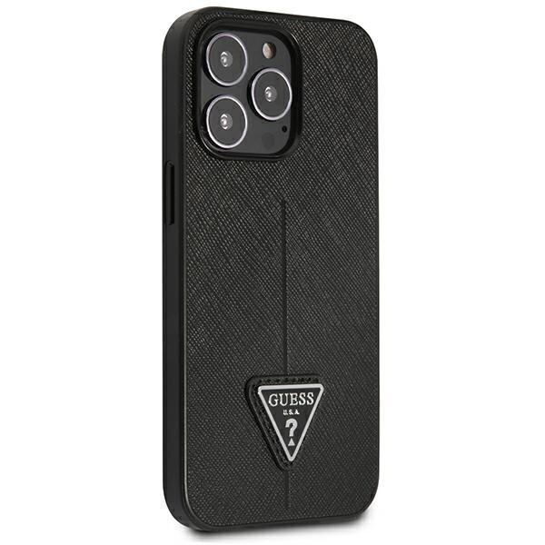 Guess GUHCP14XPSATLK iPhone 14 Pro Max 6,7" czarny|black hardcase SaffianoTriangle Logo hind ja info | Telefonide kaitsekaaned ja -ümbrised | hansapost.ee