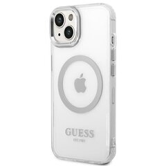 Guess GUHMP14SHTRMS iPhone 14 6,1" srebrny|silver hard case Metal Outline Magsafe цена и информация | Чехлы для телефонов | hansapost.ee