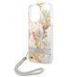 Guess GUOHCP14LHFLSU iPhone 14 Pro 6,1" fioletowy|purple hardcase Flower Strap hind ja info | Telefonide kaitsekaaned ja -ümbrised | hansapost.ee