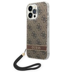 Guess GUOHCP14XH4STW iPhone 14 Pro Max 6,7" brązowy|brown hardcase 4G Print Strap hind ja info | Telefonide kaitsekaaned ja -ümbrised | hansapost.ee