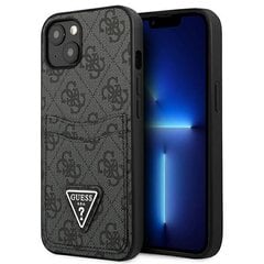 Guess GUHCP13SP4TPK iPhone 13 mini 5,4" czarny|black hardcase 4G Triangle Logo Cardslot hind ja info | Telefonide kaitsekaaned ja -ümbrised | hansapost.ee