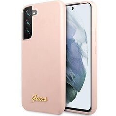 Guess GUHCS23SLSLMGPP S23 S911 różowy|pink hardcase Silicone Script Metal Logo цена и информация | Чехлы для телефонов | hansapost.ee