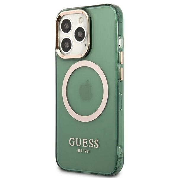 Guess GUHMP13LHTCMA iPhone 13 Pro | 13 6,1" zielony|khaki hard case Gold Outline Translucent MagSafe hind ja info | Telefonide kaitsekaaned ja -ümbrised | hansapost.ee