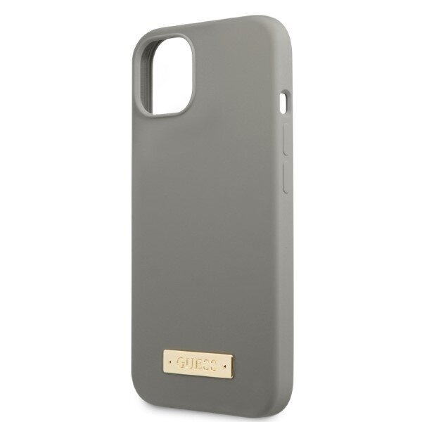 Guess GUHMP13MSPLG iPhone 13 6,1" szary|grey hard case Silicone Logo Plate MagSafe hind ja info | Telefonide kaitsekaaned ja -ümbrised | hansapost.ee