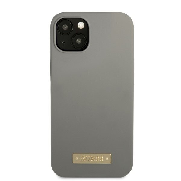 Guess GUHMP13MSPLG iPhone 13 6,1" szary|grey hard case Silicone Logo Plate MagSafe hind ja info | Telefonide kaitsekaaned ja -ümbrised | hansapost.ee