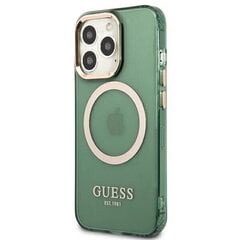 Guess GUHMP13XHTCMA iPhone 13 Pro Max 6,7" zielony|khaki hard case Gold Outline Translucent MagSafe hind ja info | Telefonide kaitsekaaned ja -ümbrised | hansapost.ee