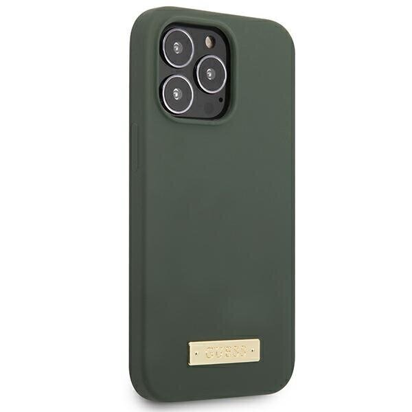 Guess GUHMP13XSPLA iPhone 13 Pro Max 6,7" zielony|khaki hard case Silicone Logo Plate MagSafe hind ja info | Telefonide kaitsekaaned ja -ümbrised | hansapost.ee