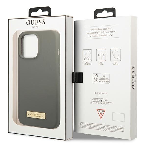 Guess GUHMP13XSPLG iPhone 13 Pro Max 6,7" szary|grey hard case Silicone Logo Plate MagSafe hind ja info | Telefonide kaitsekaaned ja -ümbrised | hansapost.ee