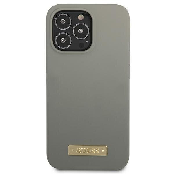 Guess GUHMP13XSPLG iPhone 13 Pro Max 6,7" szary|grey hard case Silicone Logo Plate MagSafe hind ja info | Telefonide kaitsekaaned ja -ümbrised | hansapost.ee
