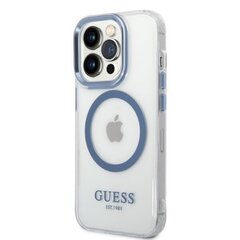 Guess GUHMP14XHTRMB iPhone 14 Pro Max 6,7" niebieski|blue hard case Metal Outline Magsafe цена и информация | Чехлы для телефонов | hansapost.ee