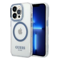 Guess GUHMP14XHTRMB iPhone 14 Pro Max 6,7" niebieski|blue hard case Metal Outline Magsafe цена и информация | Чехлы для телефонов | hansapost.ee