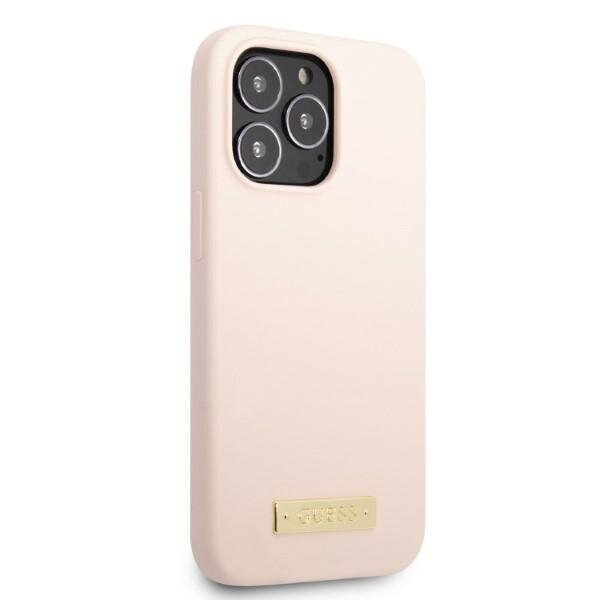 Guess GUHMP13XSPLP iPhone 13 Pro Max 6,7" różowy|pink hard case Silicone Logo Plate MagSafe hind ja info | Telefonide kaitsekaaned ja -ümbrised | hansapost.ee