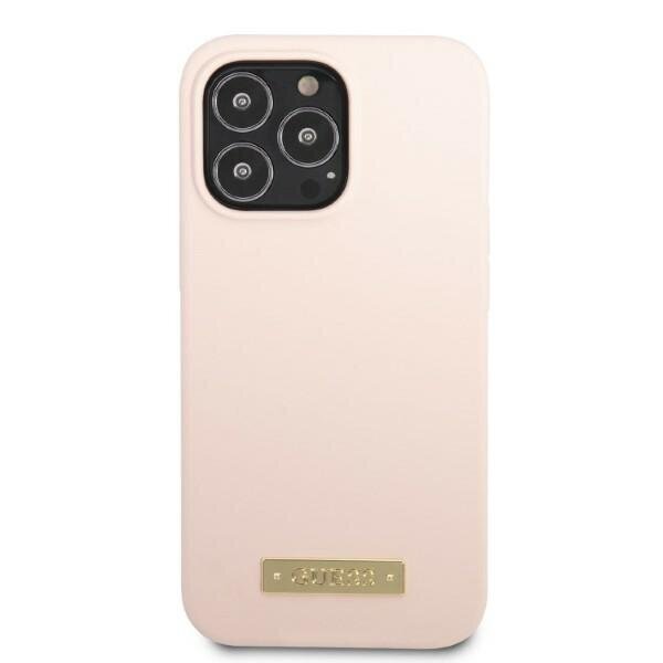 Guess GUHMP13XSPLP iPhone 13 Pro Max 6,7" różowy|pink hard case Silicone Logo Plate MagSafe hind ja info | Telefonide kaitsekaaned ja -ümbrised | hansapost.ee