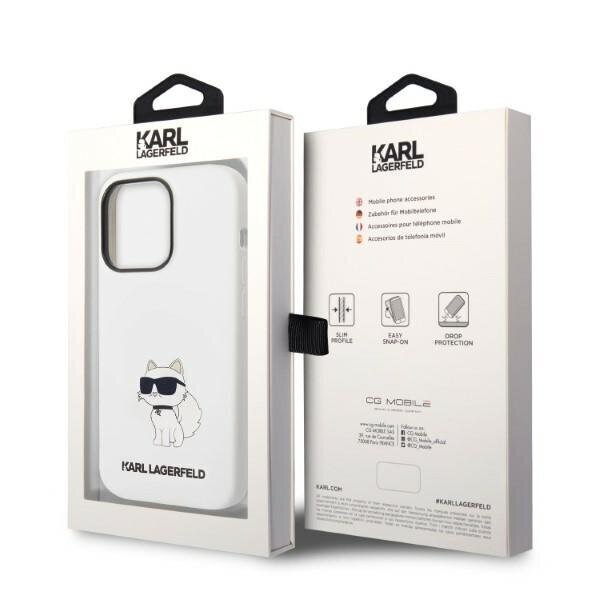 Karl Lagerfeld KLHMP14LSNCHBCH iPhone 14 Pro 6,1" hardcase biały|white Silicone Choupette MagSafe цена и информация | Telefonide kaitsekaaned ja -ümbrised | hansapost.ee