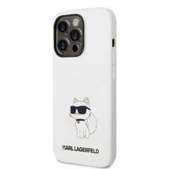 Karl Lagerfeld KLHMP14LSNCHBCH iPhone 14 Pro 6,1" hardcase biały|white Silicone Choupette MagSafe hind ja info | Telefonide kaitsekaaned ja -ümbrised | hansapost.ee