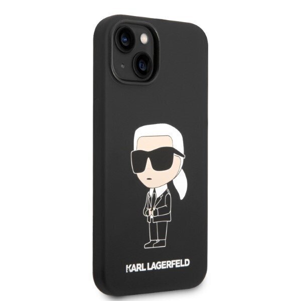 Karl Lagerfeld KLHMP14MSNIKBCK iPhone 14 Plus 6,7" hardcase czarny|black Silicone Ikonik Magsafe цена и информация | Telefonide kaitsekaaned ja -ümbrised | hansapost.ee