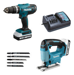 Комплект аккумуляторных инструментов Makita DK18B59Y 18V цена и информация | Дрели и шуруповёрты | hansapost.ee