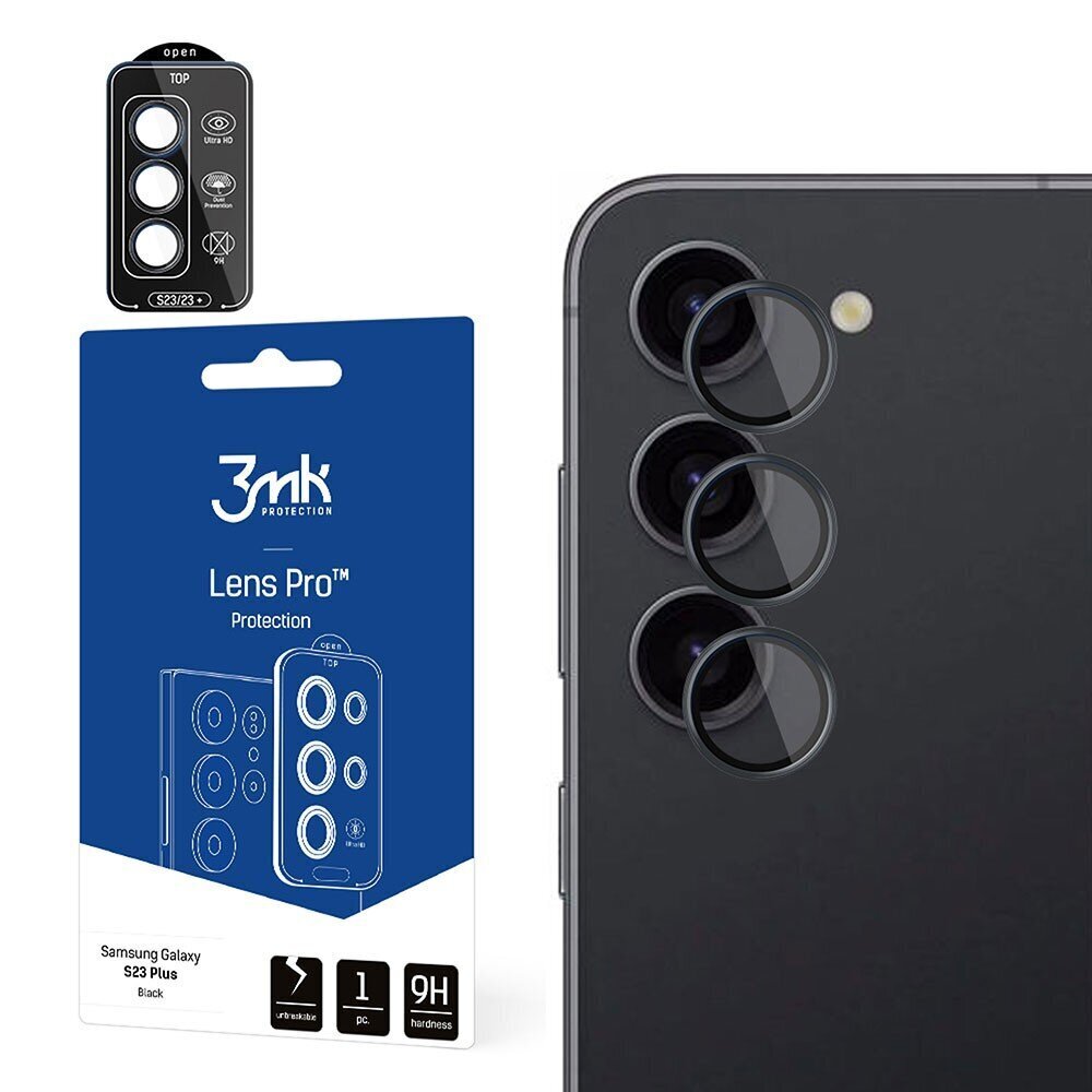 Kaamera kaitseklaas 3mk Lens Pro Samsung S916 S23 Plus 5G hind ja info | Ekraani kaitseklaasid ja kaitsekiled | hansapost.ee