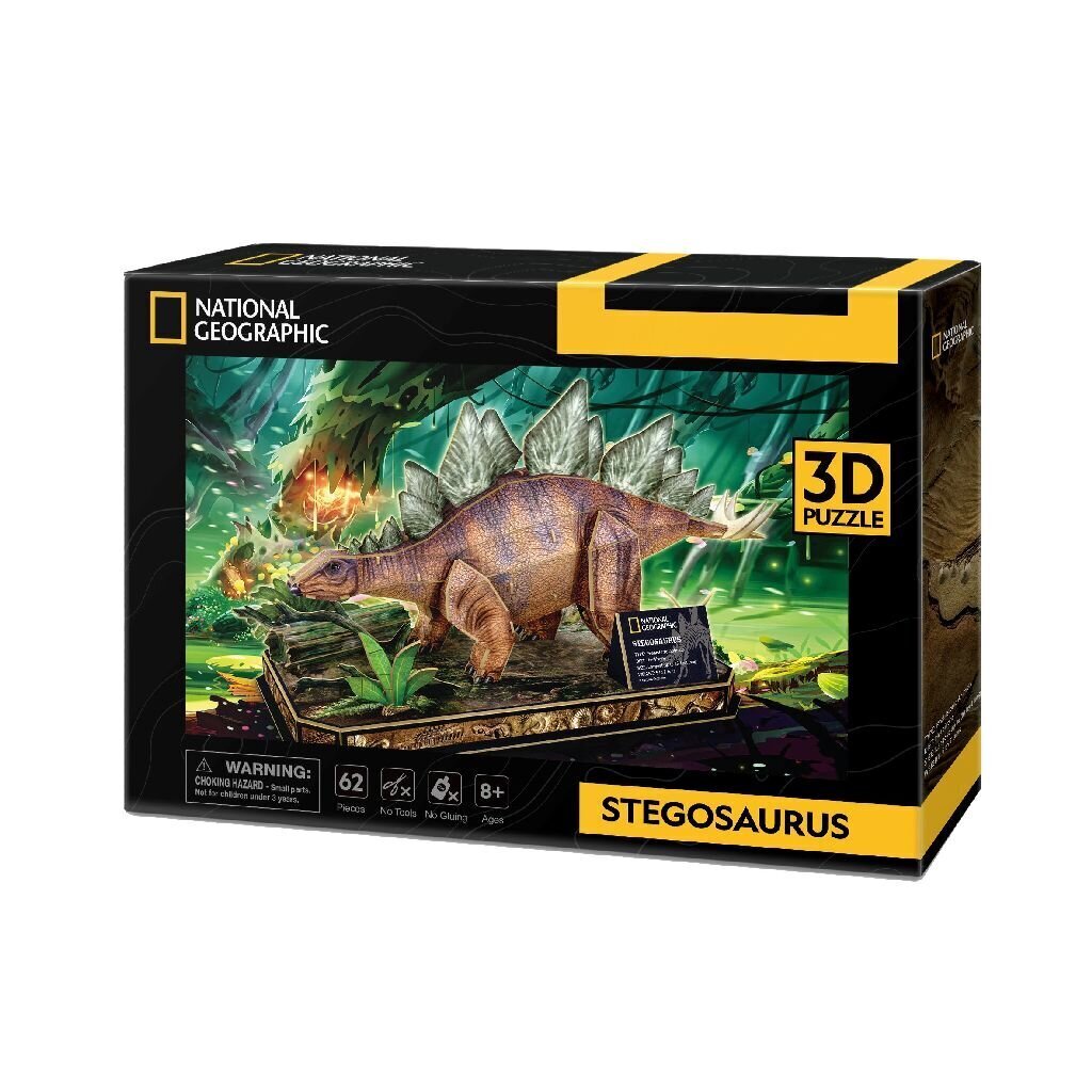 3D pusle Cubic Fun National Geographic Stegosaurus, 62 osa. цена и информация | Klotsid ja konstruktorid | hansapost.ee