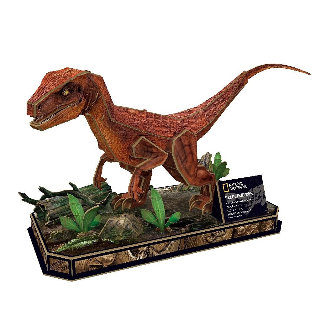 3D pusle Cubic Fun National Geographic Velociraptor, 63 osa. hind ja info | Klotsid ja konstruktorid | hansapost.ee
