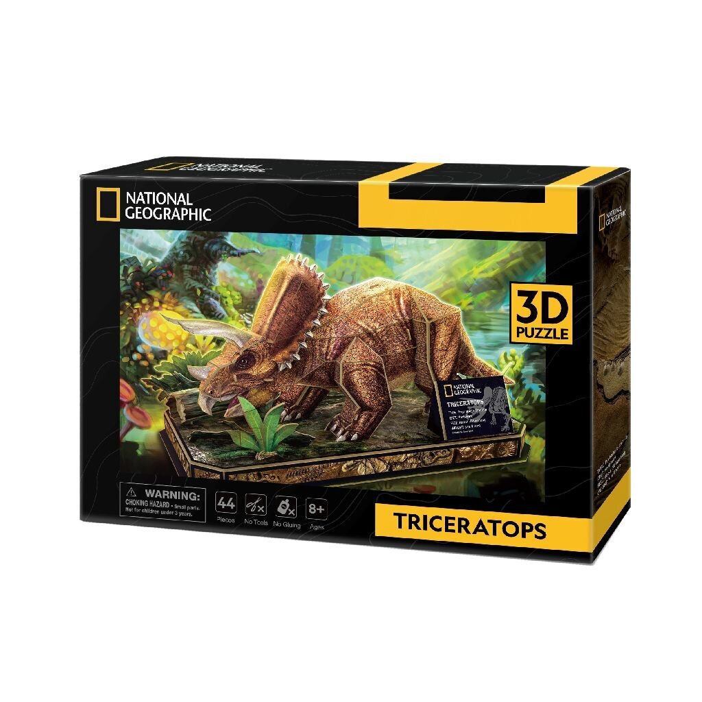 3D pusle Cubic Fun National Geographic Triceratops, 44 osa. hind ja info | Klotsid ja konstruktorid | hansapost.ee