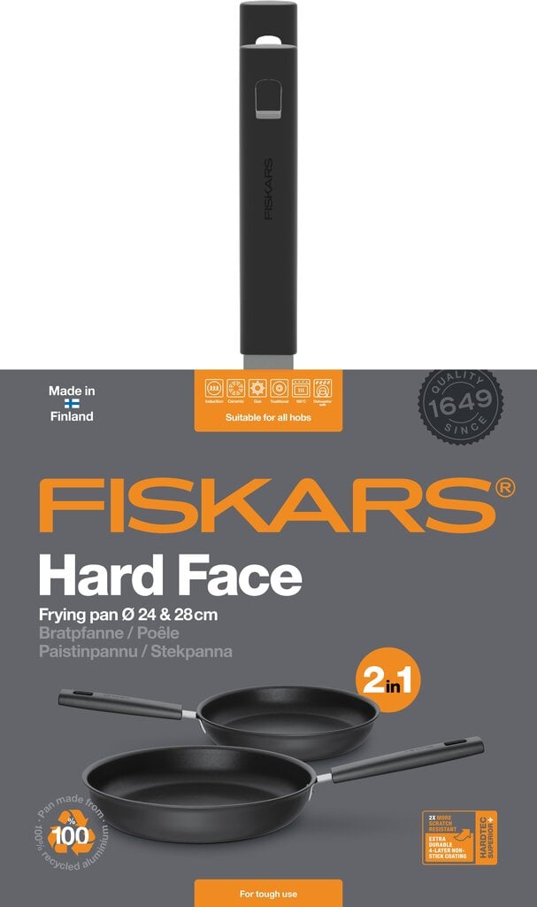 Fiskars Hard Face pannikomplekt, 2 tk. цена и информация | Pannid | hansapost.ee