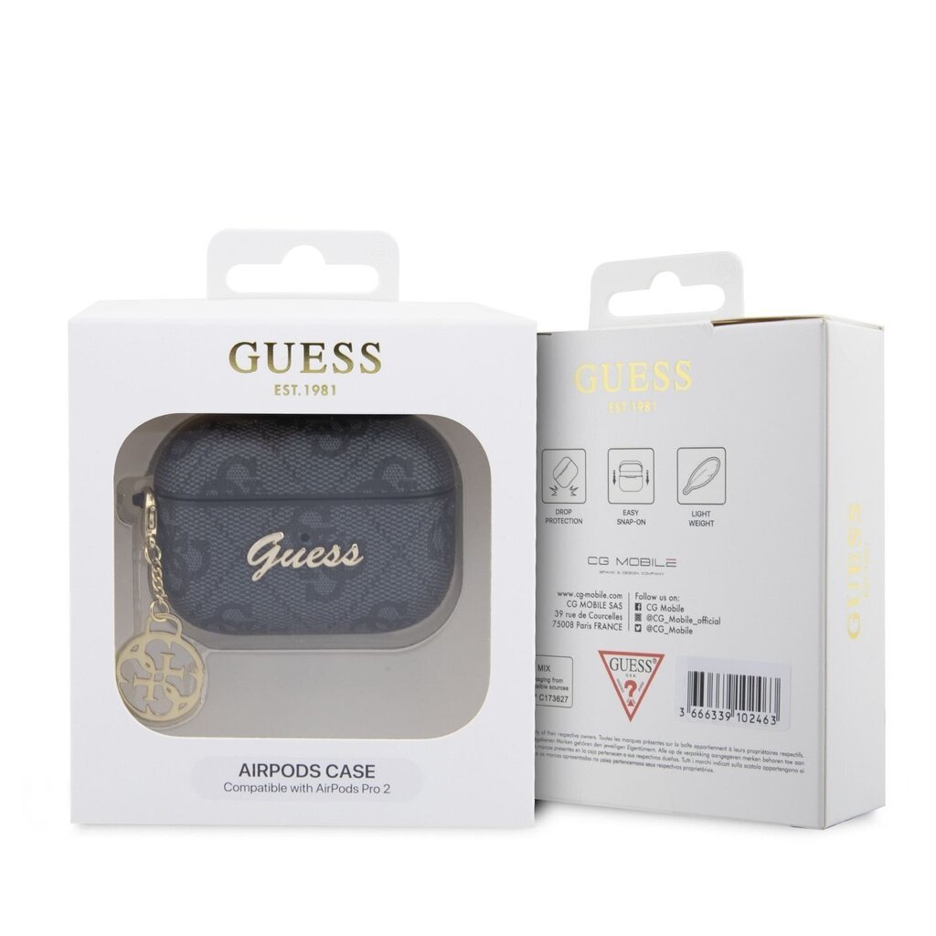 Guess 4G Script Charms PC|PU - Airpods Pro 2 , must цена и информация | Kõrvaklappide tarvikud | hansapost.ee