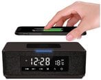 Беспроводная колонка Platinet PMGQ15B Daily Stereo Bluetooth 4.2 с Wireless charging (Qi) / Будильник / Handsfree / FM Radio / 10W / AUX / USB / MicroSD / черный