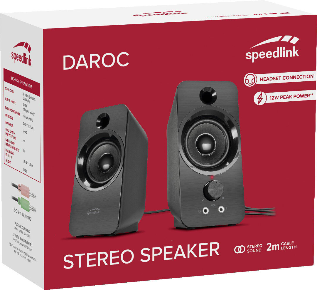SpeedLink Daroc SL-810005-BK hind ja info | Kõlarid | hansapost.ee