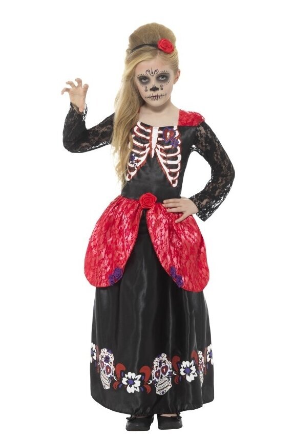Laste luukere kleit Day of the Dead, 2-osaline hind ja info | Kostüümid ja maskid | hansapost.ee
