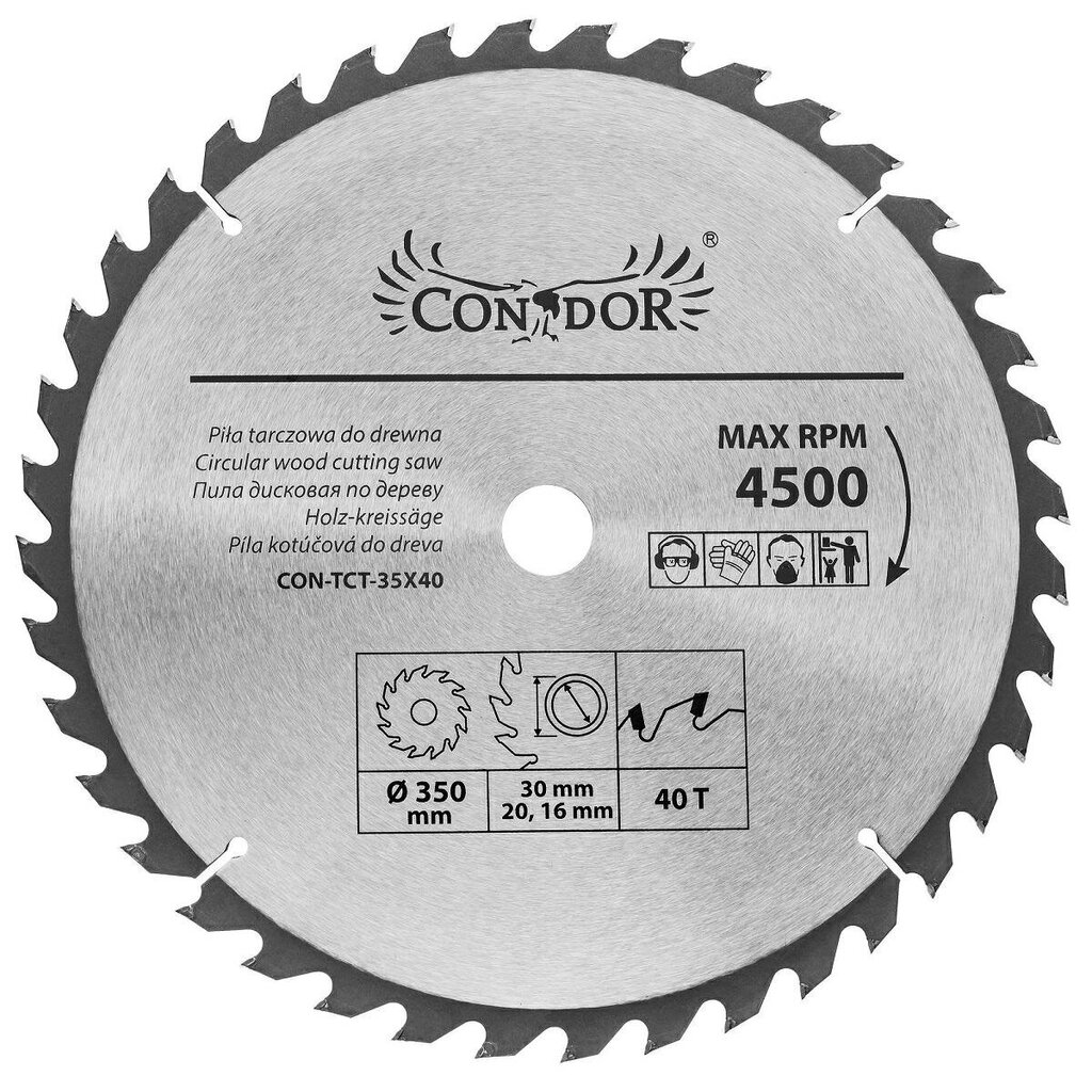 Saeketas Condor, 350x30 mm hind ja info | Elektrilised saed, ketassaed ja tarvikud | hansapost.ee