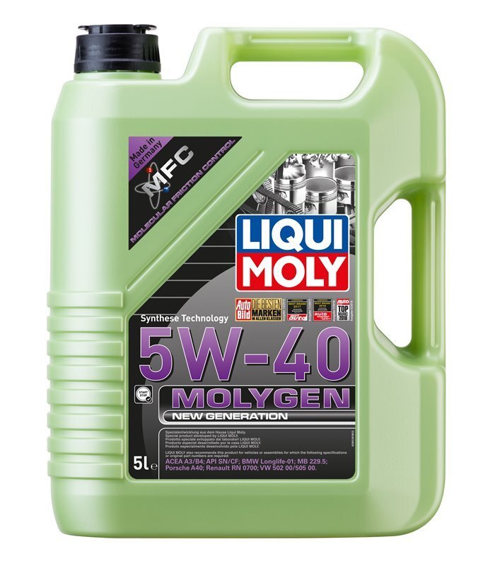 Sünteetiline mootoriõli LIQUI-MOLY Molygen New Generation 5W-40, 5L цена и информация | Mootoriõlid | hansapost.ee