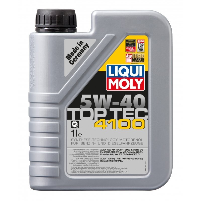 Sünteetiline mootoriõli Liqui-Moly Top Tec 4100 5W-40, 1L hind ja info | Mootoriõlid | hansapost.ee