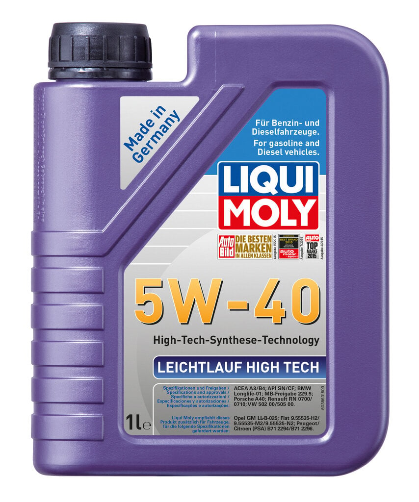 Sünteetiline mootoriõli Liqui-Moly Leichtlauf High Tech 5W-40, 1L цена и информация | Mootoriõlid | hansapost.ee