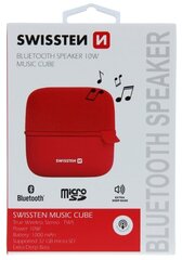 Swissten CUBE Portable Bluetooth/10W/Micro SD/, красный цена и информация | Аудиоколонки | hansapost.ee