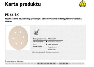 Набор шлифовальных дисков Klingspor PS33BK, 150мм, 100шт. цена и информация | Шлифовальные машины | hansapost.ee
