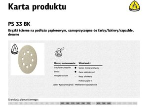 Набор шлифовальных дисков Klingspor PS33BK, 125мм, 100шт. цена и информация | Klingspor Сантехника, ремонт, вентиляция | hansapost.ee