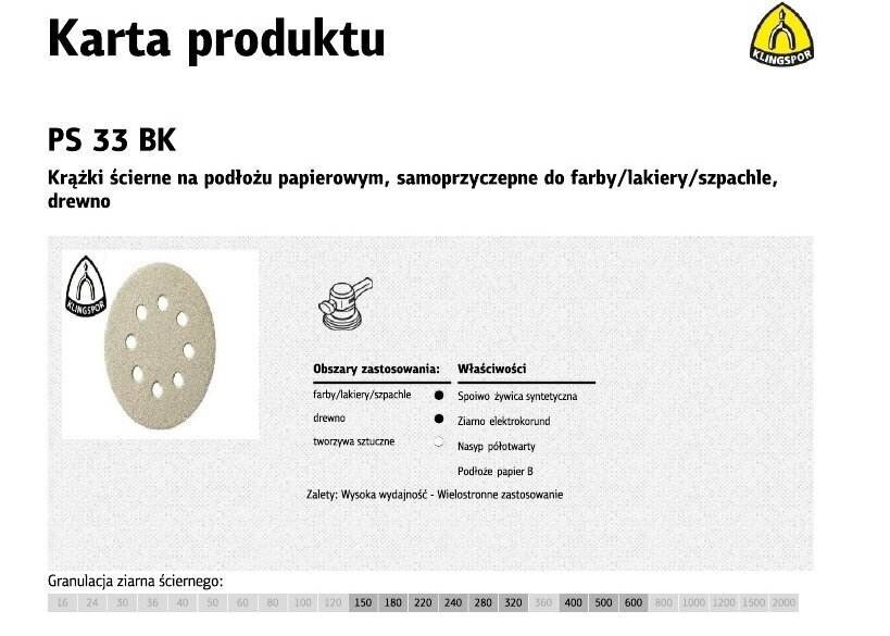 KLINGSPOR isekleepuv abrasiivketas 125mm PS33BK gr.600 GLS5 8 AUKU/100tk. цена и информация | Lihvmasinad | hansapost.ee